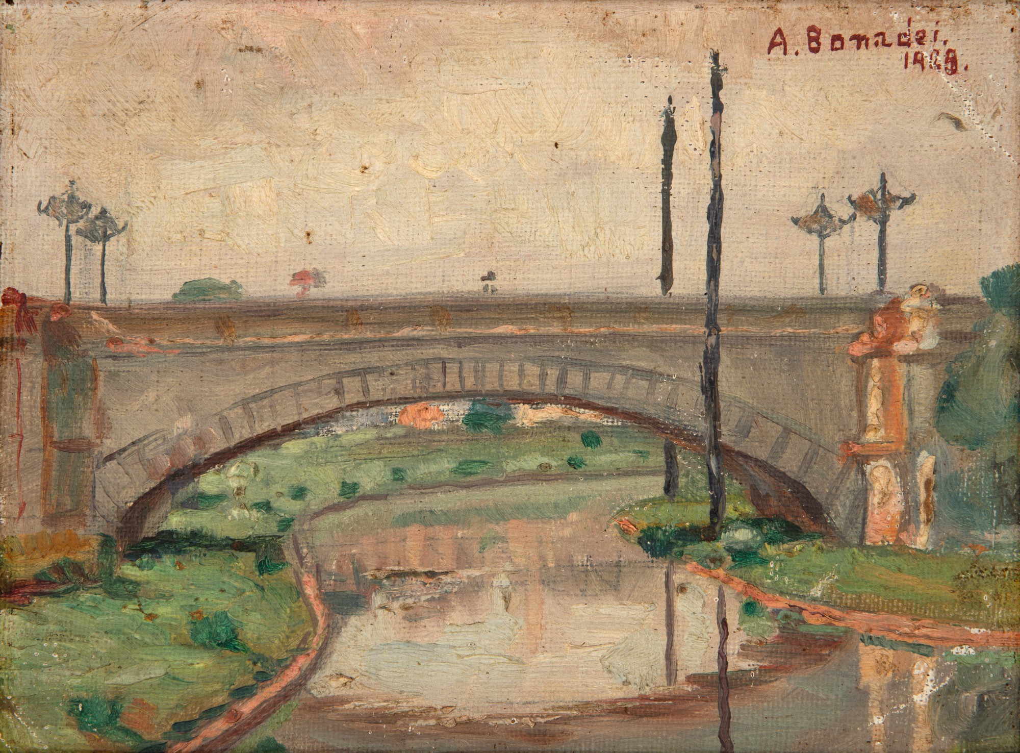 Aldo Bonadei - Paisagem com Ponte
