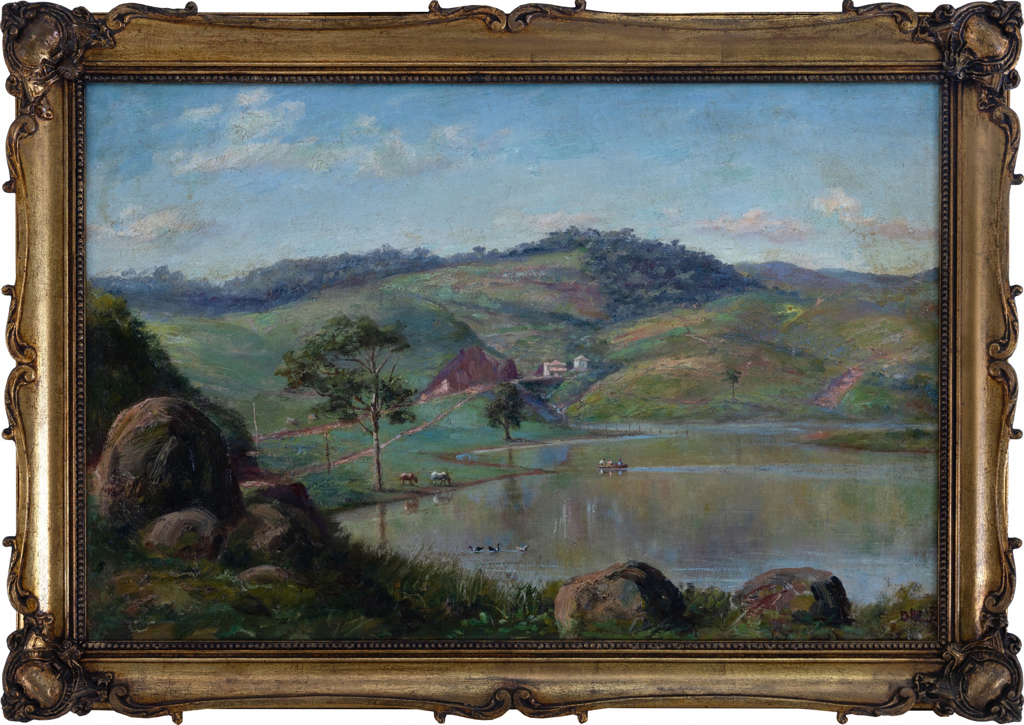 Benedito Calixto - Açude Com Canoa