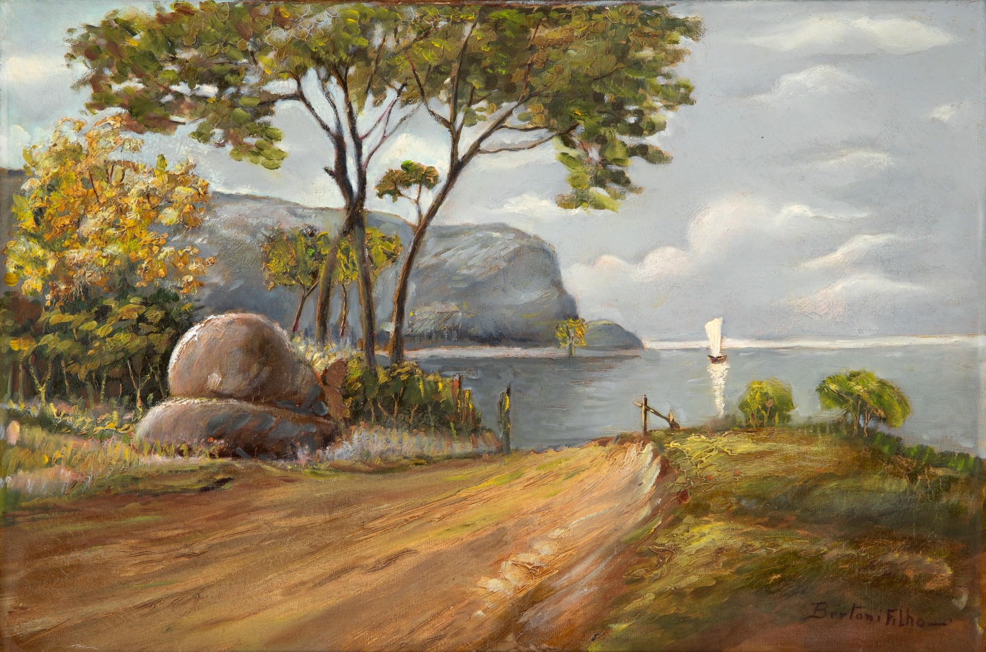 Bertoni Filho - Paisagem com barco