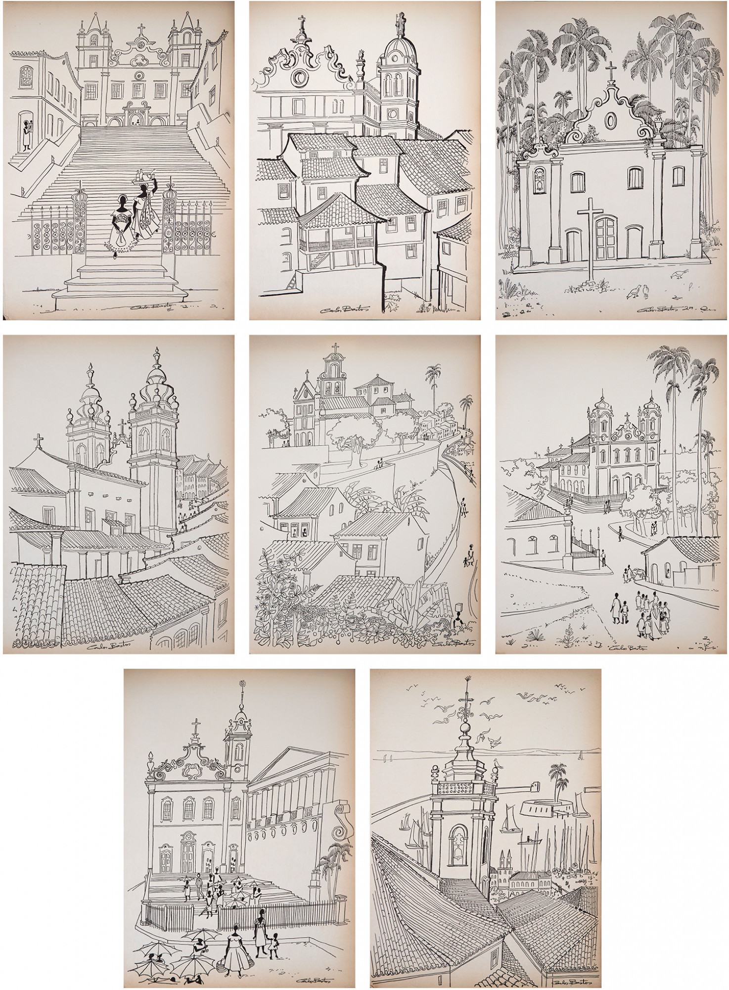 Carlos Bastos - Álbum Com 25 Reproduções - Igrejas, Santos e Anjos da Bahia