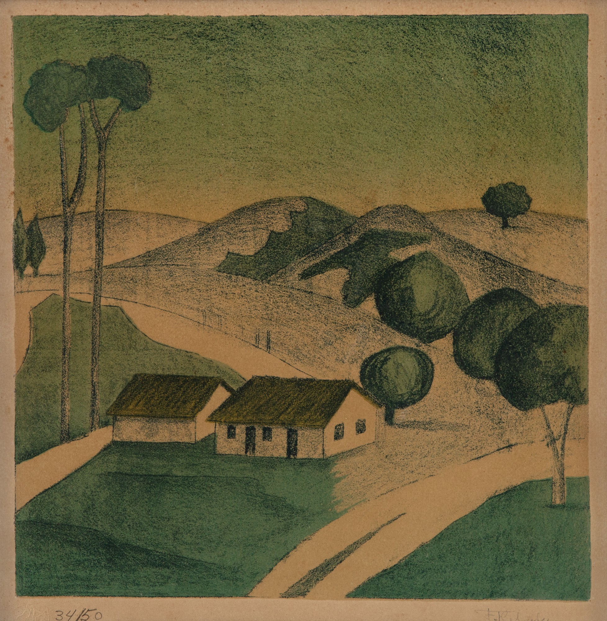 Francisco Rebolo - Paisagem com Casas