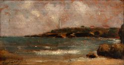 Giovanni Battista Castagneto - Marinha com Farol