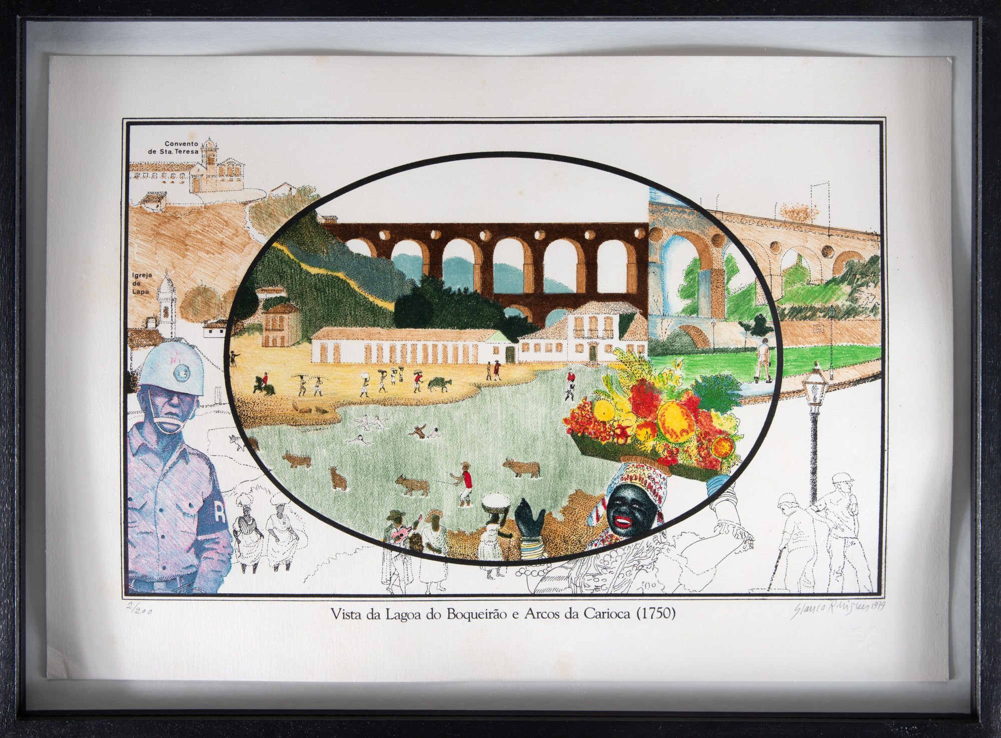 Glauco Rodrigues - Vista da Lagoa do Boqueirão e Arcos da Carioca