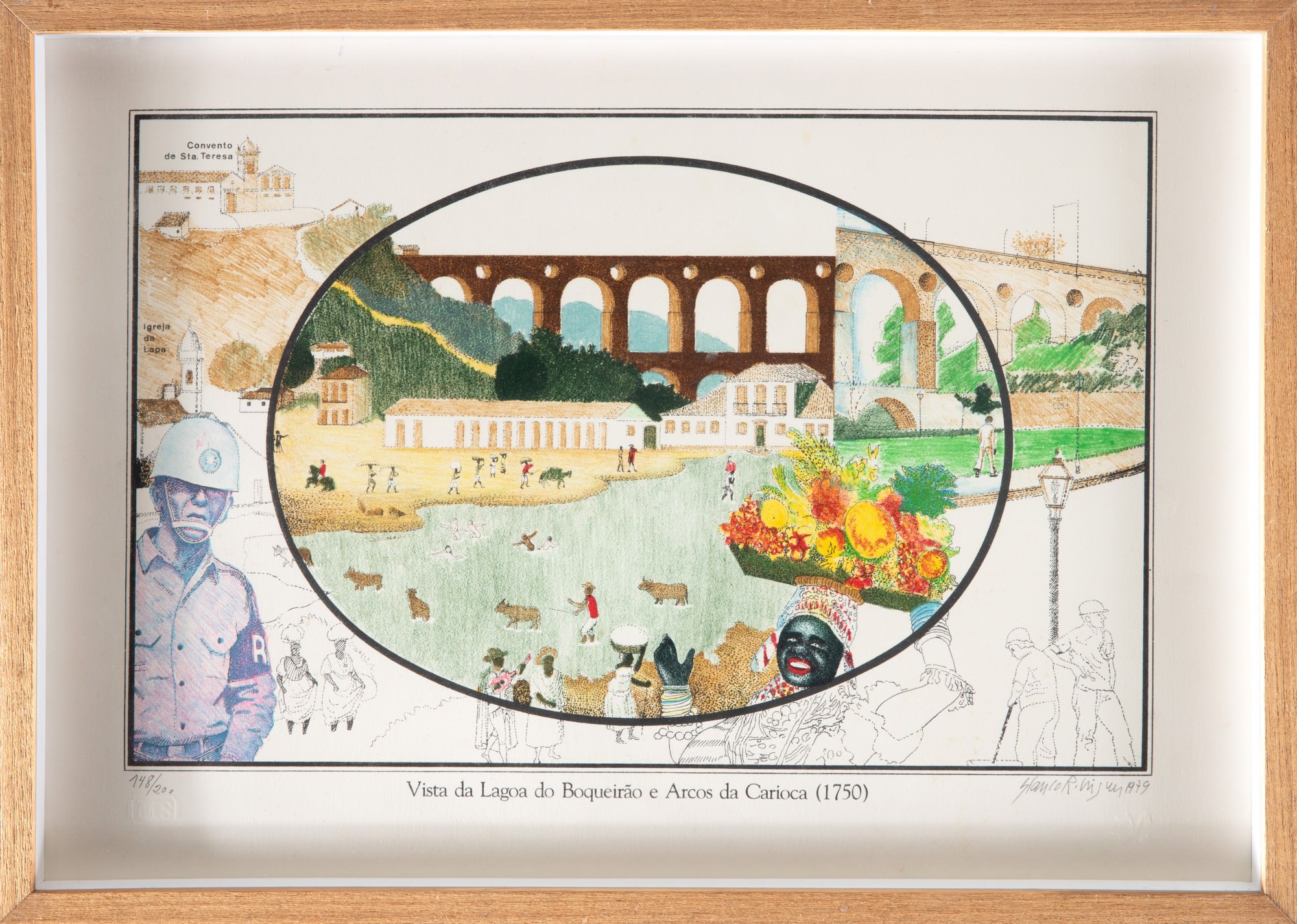 Glauco Rodrigues - Vista da lagoa do Boqueirão e Arcos da Carioca