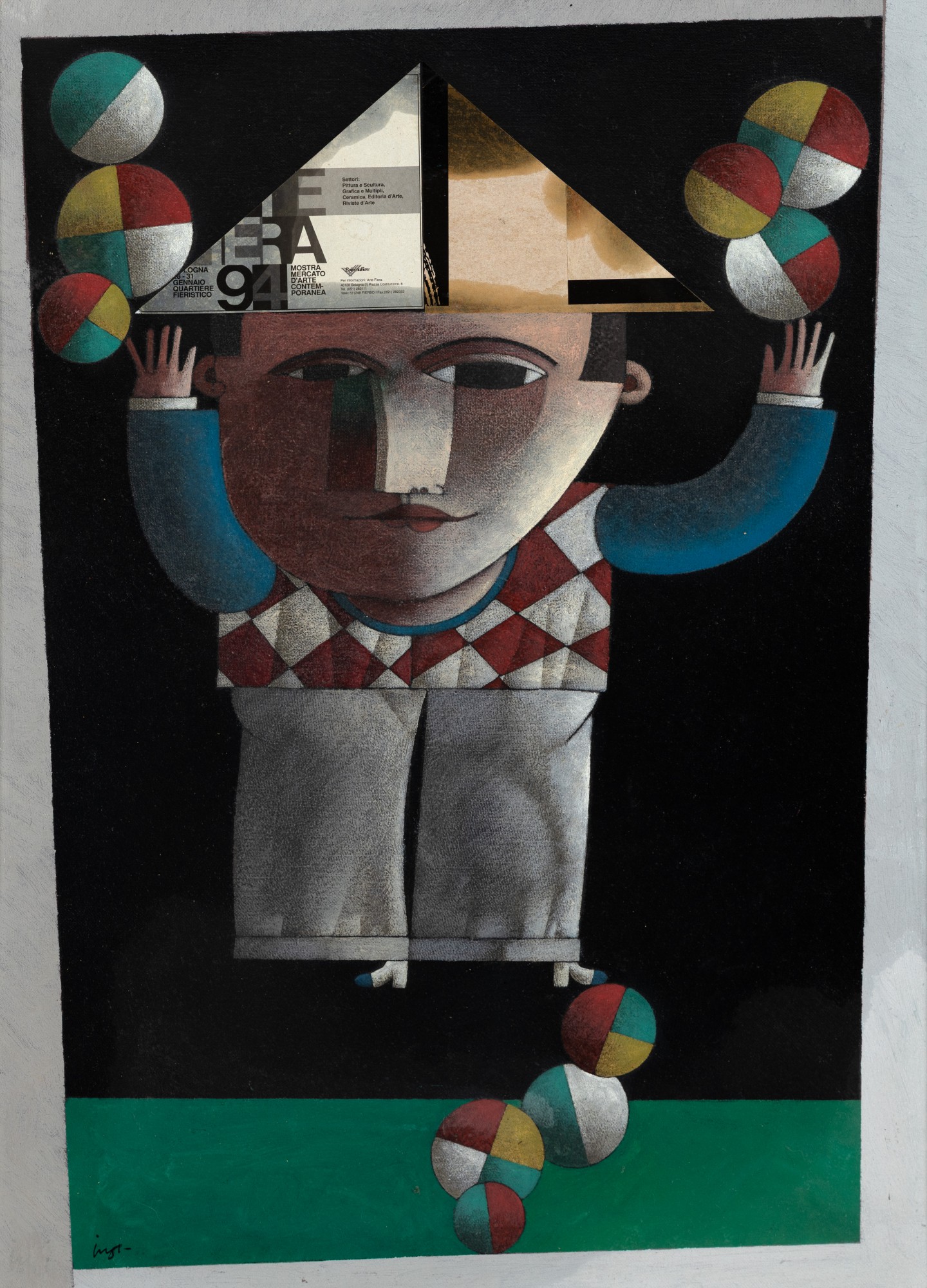 Inos Corradin - Equilibrista com Chapéu de Papel Colorido
