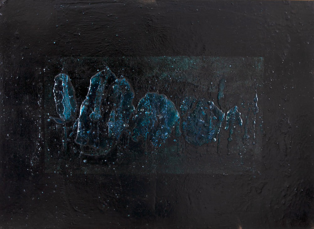 Kazuo Wakabayashi - Cinco formas azuis no preto