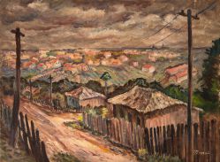 Manabu Mabe - Paisagem com Casas