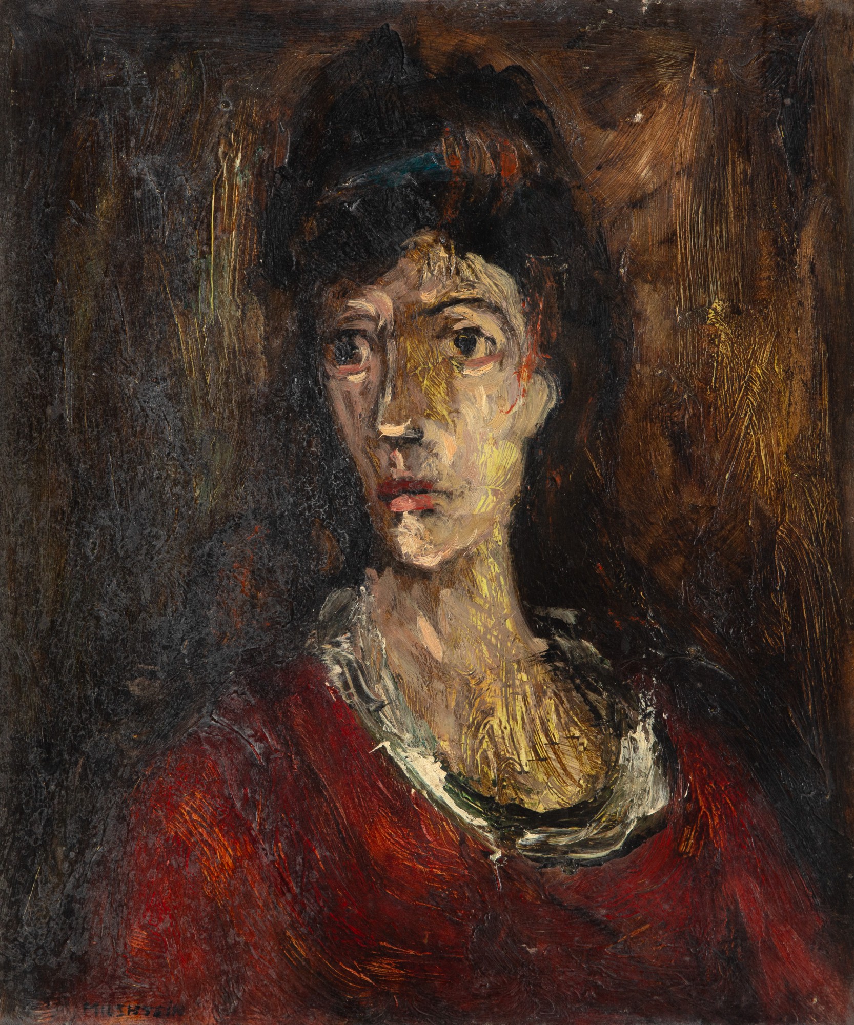 Mané Katz - Retrato Jovem de Vermelho