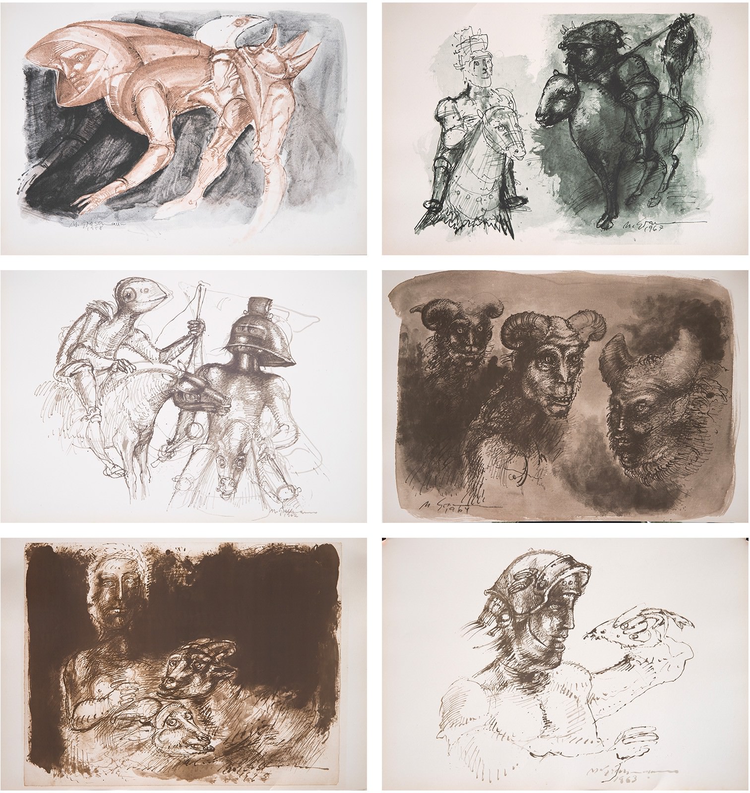 Marcelo Grassmann - Álbum Com 10 Desenhos de Reproduções