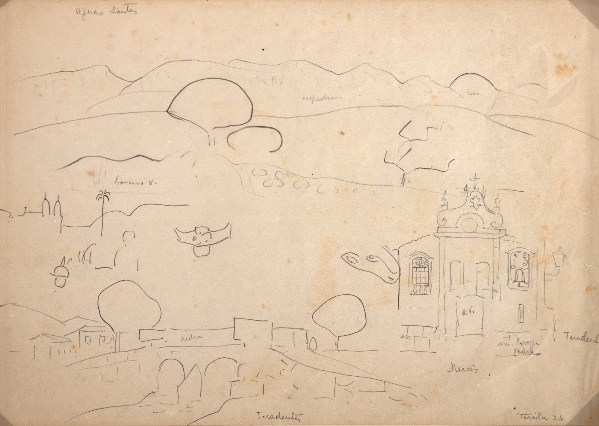 Tarsila do Amaral - Paisagem de Tiradentes Com Dois Panoramas de Igreja